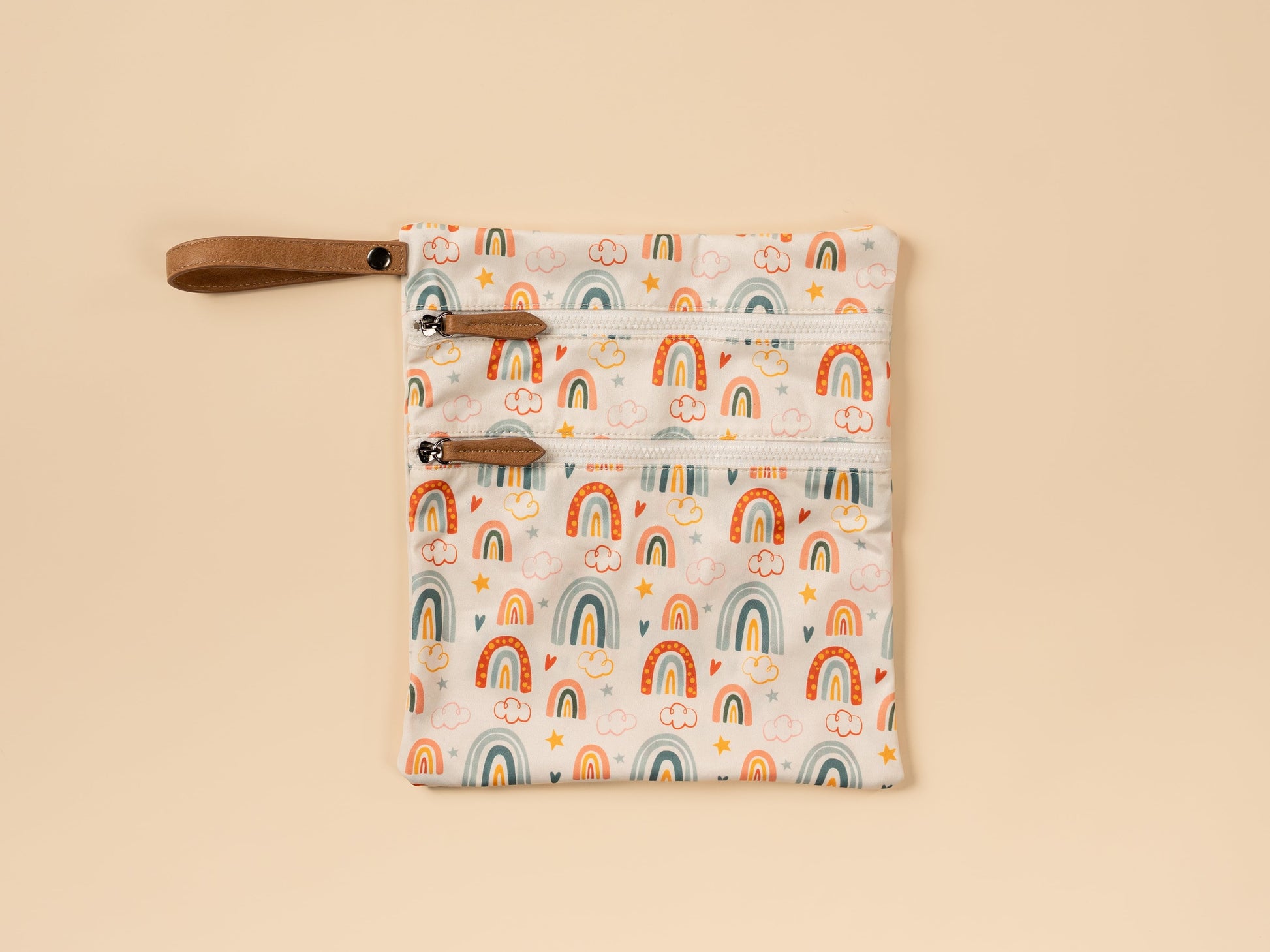 Reusable baby wetbag for wet clothes, diapers and organized nappy bag storage