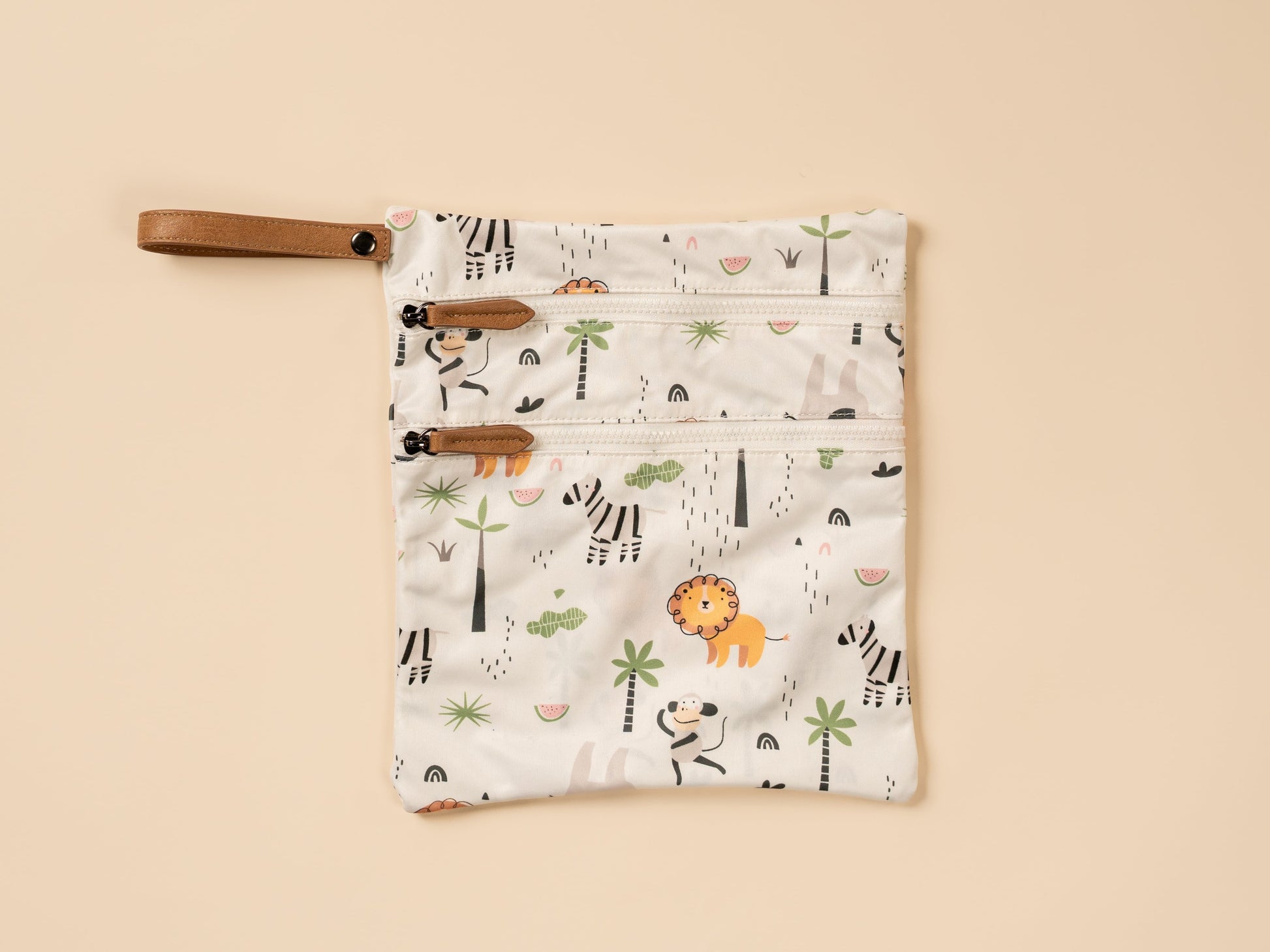 Reusable baby wetbag for wet clothes, diapers and organized nappy bag storage