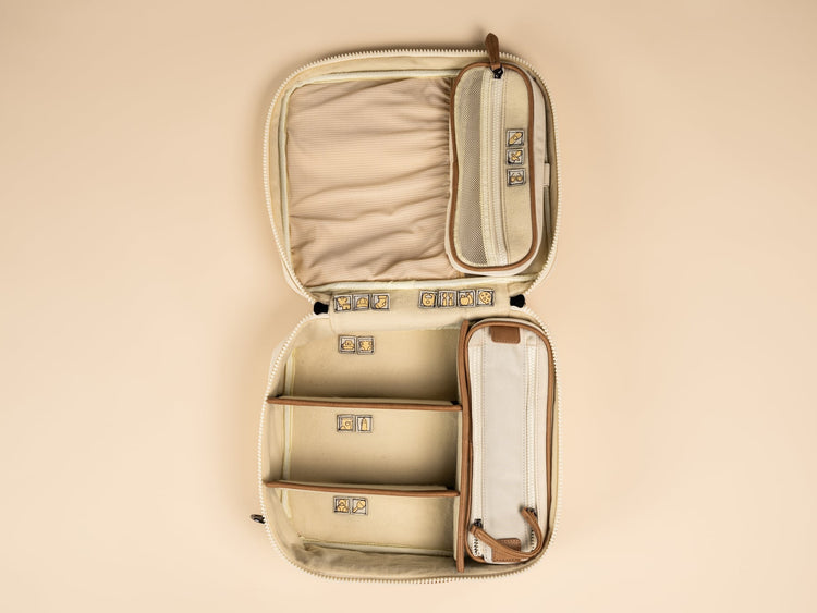 Customizable baby bag with organized compartments and labeling system