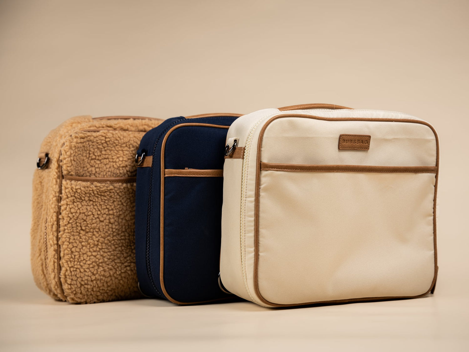 Organized baby bags available in multiple colors and materials